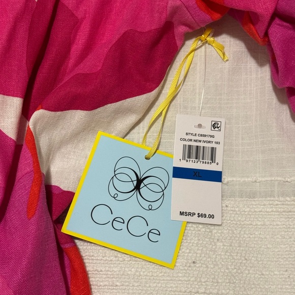 CeCe Women's Pink Floral Top - Picture 3 of 3